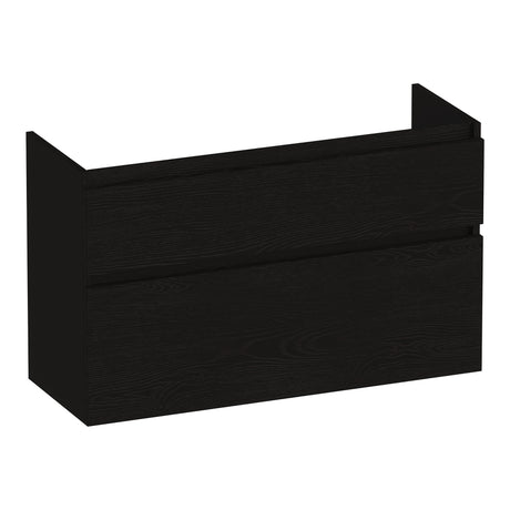 BRAUER Delight onderkast ondiep 100 met 2 softclose lades greeploos en 1 sifon uitsparing Timber Black OK-DLO100TB