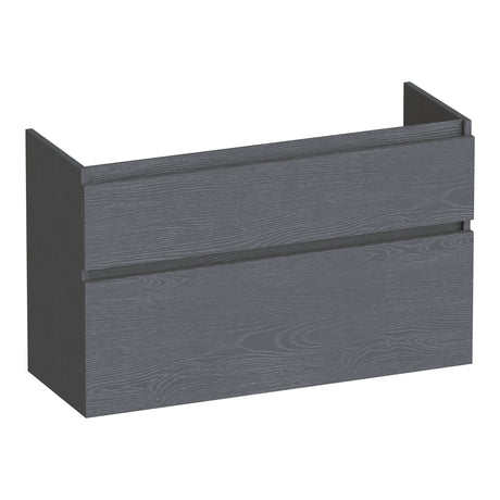 BRAUER Delight onderkast ondiep 100 met 2 softclose lades greeploos en 1 sifon uitsparing Timber Grey OK-DLO100TG