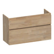 BRAUER Delight onderkast ondiep 100 met 2 softclose lades greeploos en 1 sifon uitsparing vingerlas eiken grijs OK-DLO100VEG
