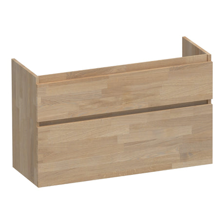 BRAUER Delight onderkast ondiep 100 met 2 softclose lades greeploos en 1 sifon uitsparing vingerlas eiken grijs OK-DLO100VEG