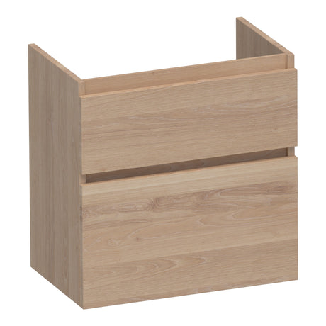 BRAUER Delight onderkast ondiep 60 met 2 softclose lades greeploos en 1 sifon uitsparing lamellen eiken naturel OK-DLO60LEN