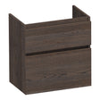 BRAUER Delight onderkast ondiep 60 met 2 softclose lades greeploos en 1 sifon uitsparing lamellen eiken zwart OK-DLO60LEZ