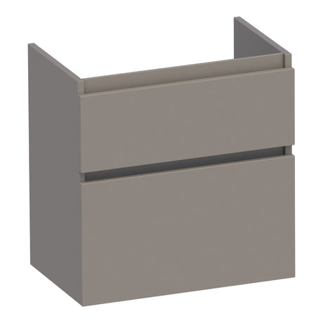 BRAUER Delight onderkast ondiep 60 met 2 softclose lades greeploos en 1 sifon uitsparing mat taupe OK-DLO60MT