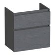 BRAUER Delight onderkast ondiep 60 met 2 softclose lades greeploos en 1 sifon uitsparing Timber Grey OK-DLO60TG
