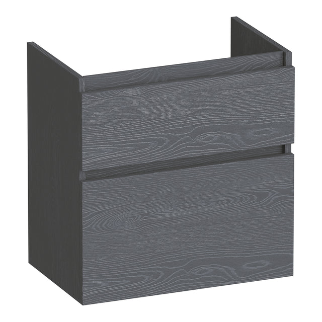 BRAUER Delight onderkast ondiep 60 met 2 softclose lades greeploos en 1 sifon uitsparing Timber Grey OK-DLO60TG