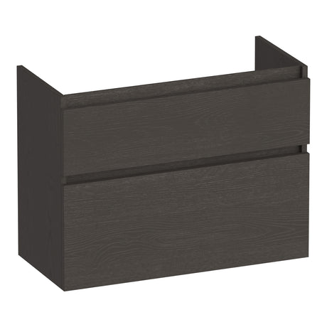 BRAUER Delight onderkast ondiep 80 met 2 softclose lades greeploos en 1 sifon uitsparing Timber Anthracite OK-DLO80TA