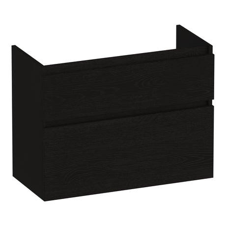 BRAUER Delight onderkast ondiep 80 met 2 softclose lades greeploos en 1 sifon uitsparing Timber Black OK-DLO80TB