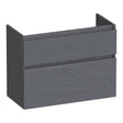 BRAUER Delight onderkast ondiep 80 met 2 softclose lades greeploos en 1 sifon uitsparing Timber Grey OK-DLO80TG