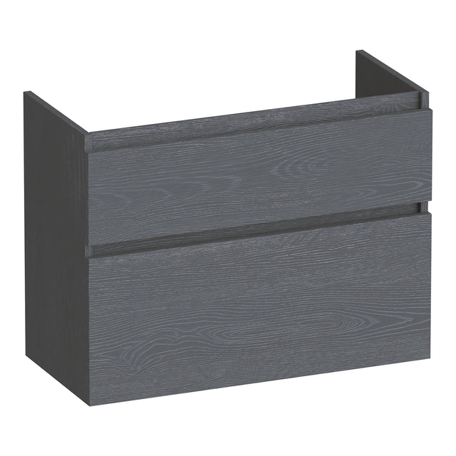 BRAUER Delight onderkast ondiep 80 met 2 softclose lades greeploos en 1 sifon uitsparing Timber Grey OK-DLO80TG