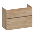 BRAUER Delight onderkast ondiep 80 met 2 softclose lades greeploos en 1 sifon uitsparing vingerlas eiken grijs OK-DLO80VEG