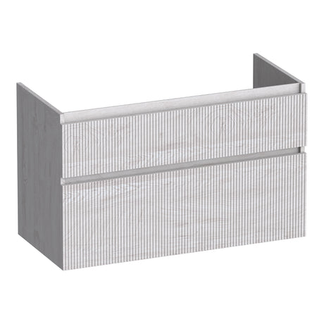 BRAUER Delight Wavy onderkast 100 met 2 softclose lades greeploos en 1 sifon uitsparing Forest Seashell OK-DLW100FS