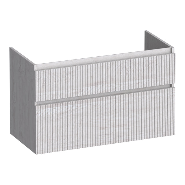 BRAUER Delight Wavy onderkast 100 met 2 softclose lades greeploos en 1 sifon uitsparing Forest Seashell OK-DLW100FS