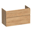BRAUER Delight Wavy onderkast 100 met 2 softclose lades greeploos en 1 sifon uitsparing Forest Tan OK-DLW100FT