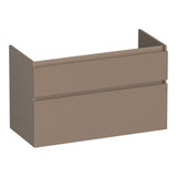 BRAUER Delight Wavy onderkast 100 met 2 softclose lades greeploos en 1 sifon uitsparing mat mokka OK-DLW100MM