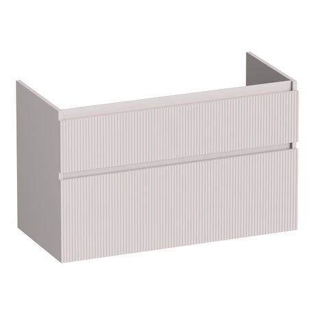 BRAUER Delight Wavy onderkast 100 met 2 softclose lades greeploos en 1 sifon uitsparing mat zand OK-DLW100MS