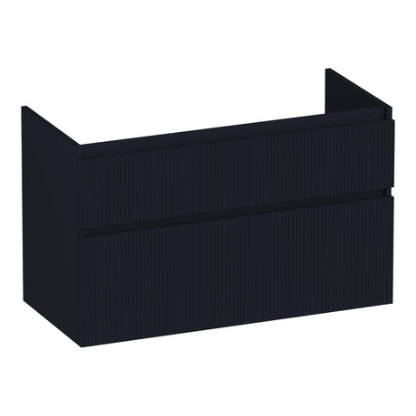 BRAUER Delight Wavy onderkast 100 met 2 softclose lades greeploos en 1 sifon uitsparing mat zwart OK-DLW100MZ