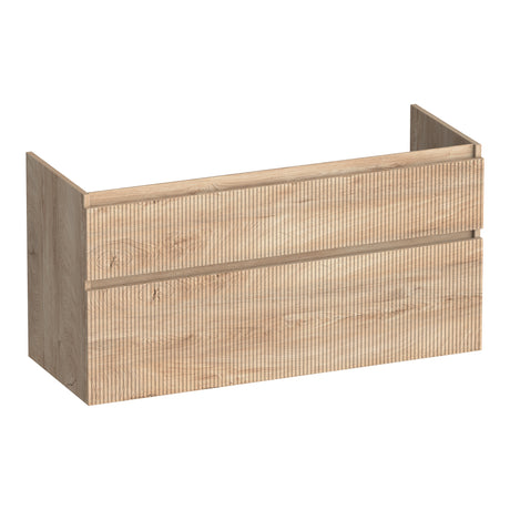 BRAUER Delight Wavy onderkast 120 met 2 softclose lades greeploos en 2 sifon uitsparingen Forest Wheat OK-DLW120-2FW
