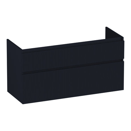BRAUER Delight Wavy onderkast 120 met 2 softclose lades greeploos en 2 sifon uitsparingen mat zwart OK-DLW120-2MZ