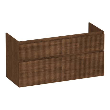 BRAUER Delight Wavy onderkast 120 met 4 softclose lades greeploos en 2 sifon uitsparingen Forest Cacao OK-DLW120-4FC