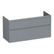 BRAUER Delight Wavy onderkast 120 met 4 softclose lades greeploos en 2 sifon uitsparingen mat grijs OK-DLW120-4MG