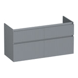 BRAUER Delight Wavy onderkast 120 met 4 softclose lades greeploos en 2 sifon uitsparingen mat grijs OK-DLW120-4MG
