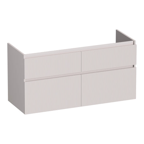 BRAUER Delight Wavy onderkast 120 met 4 softclose lades greeploos en 2 sifon uitsparingen mat zand OK-DLW120-4MS