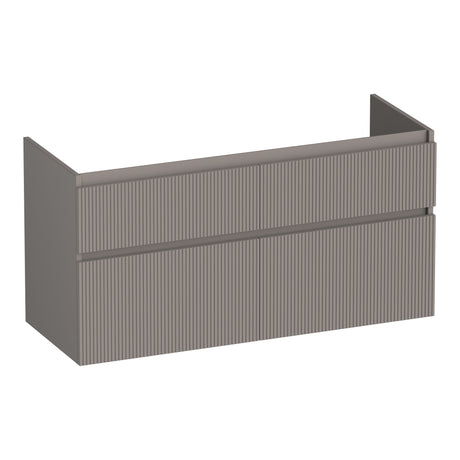 BRAUER Delight Wavy onderkast 120 met 4 softclose lades greeploos en 2 sifon uitsparingen mat taupe OK-DLW120-4MT