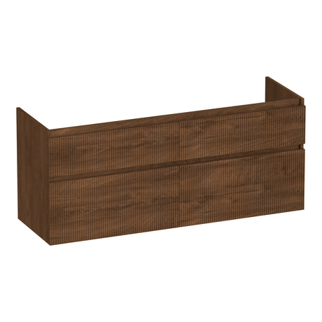 BRAUER Delight Wavy onderkast 140 met 4 softclose lades greeploos en 2 sifon uitsparingen Forest Cacao OK-DLW140FC