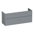 BRAUER Delight Wavy onderkast 140 met 4 softclose lades greeploos en 2 sifon uitsparingen mat grijs OK-DLW140MG