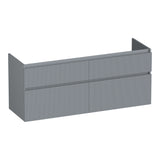 BRAUER Delight Wavy onderkast 140 met 4 softclose lades greeploos en 2 sifon uitsparingen mat grijs OK-DLW140MG