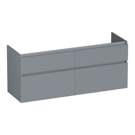 BRAUER Delight Wavy onderkast 140 met 4 softclose lades greeploos en 2 sifon uitsparingen mat grijs OK-DLW140MG