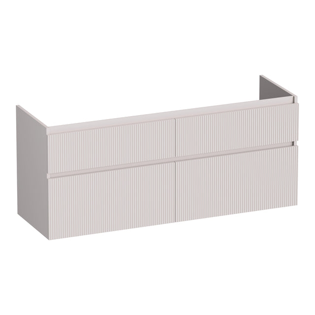 BRAUER Delight Wavy onderkast 140 met 4 softclose lades greeploos en 2 sifon uitsparingen mat zand OK-DLW140MS
