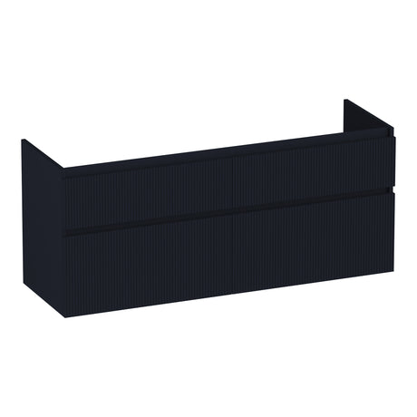BRAUER Delight Wavy onderkast 140 met 4 softclose lades greeploos en 2 sifon uitsparingen mat zwart OK-DLW140MZ