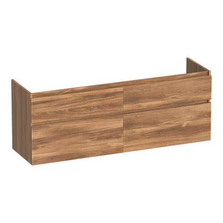 BRAUER Delight Wavy onderkast 160 met 4 softclose lades greeploos en 2 sifon uitsparingen Honey OK-DLW160HO