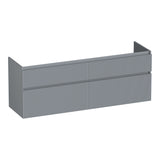 BRAUER Delight Wavy onderkast 160 met 4 softclose lades greeploos en 2 sifon uitsparingen mat grijs OK-DLW160MG