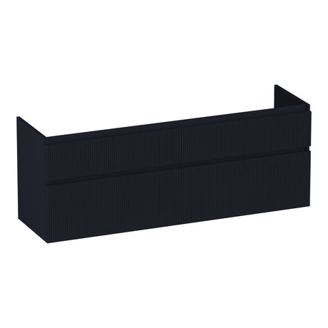 BRAUER Delight Wavy onderkast 160 met 4 softclose lades greeploos en 2 sifon uitsparingen mat zwart OK-DLW160MZ