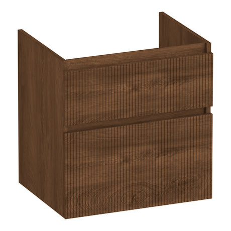 BRAUER Delight Wavy onderkast 60 met 2 softclose lades greeploos en 1 sifon uitsparing Forest Cacao OK-DLW60FC