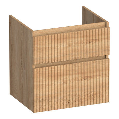 BRAUER Delight Wavy onderkast 60 met 2 softclose lades greeploos en 1 sifon uitsparing Forest Tan OK-DLW60FT