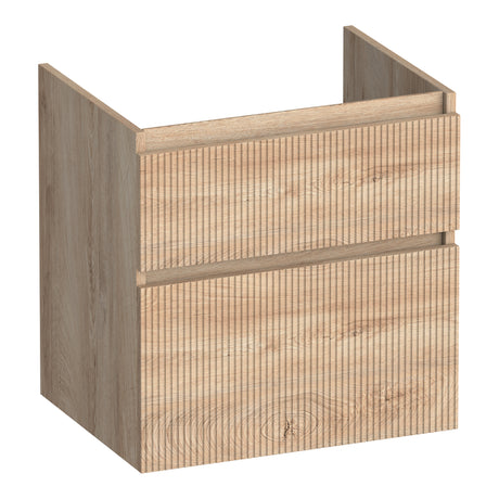 BRAUER Delight Wavy onderkast 60 met 2 softclose lades greeploos en 1 sifon uitsparing Forest Wheat OK-DLW60FW