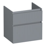BRAUER Delight Wavy onderkast 60 met 2 softclose lades greeploos en 1 sifon uitsparing mat grijs OK-DLW60MG