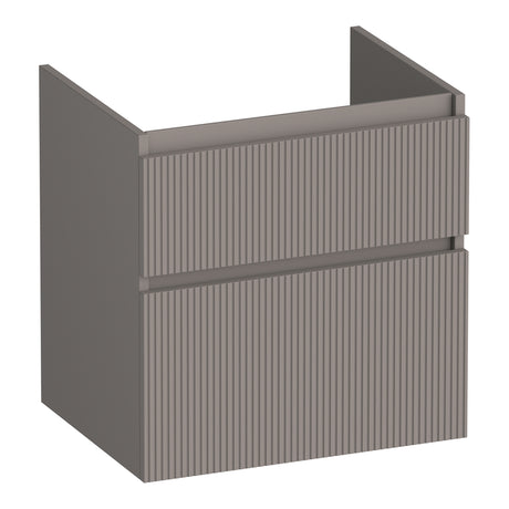BRAUER Delight Wavy onderkast 60 met 2 softclose lades greeploos en 1 sifon uitsparing mat taupe OK-DLW60MT