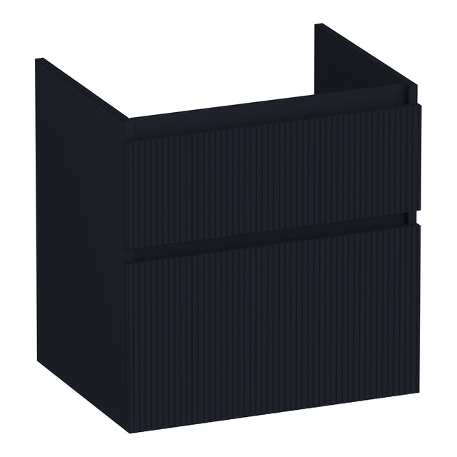 BRAUER Delight Wavy onderkast 60 met 2 softclose lades greeploos en 1 sifon uitsparing mat zwart OK-DLW60MZ