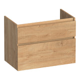 BRAUER Delight Wavy onderkast 80 met 2 softclose lades greeploos en 1 sifon uitsparing Forest Tan OK-DLW80FT