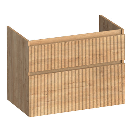 BRAUER Delight Wavy onderkast 80 met 2 softclose lades greeploos en 1 sifon uitsparing Forest Tan OK-DLW80FT