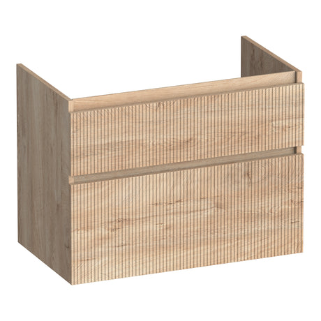 BRAUER Delight Wavy onderkast 80 met 2 softclose lades greeploos en 1 sifon uitsparing Forest Wheat OK-DLW80FW