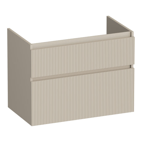 BRAUER Delight Wavy onderkast 80 met 2 softclose lades greeploos en 1 sifon uitsparing mat beige OK-DLW80MB