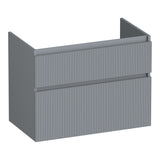 BRAUER Delight Wavy onderkast 80 met 2 softclose lades greeploos en 1 sifon uitsparing mat grijs OK-DLW80MG
