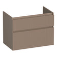 BRAUER Delight Wavy onderkast 80 met 2 softclose lades greeploos en 1 sifon uitsparing mat mokka OK-DLW80MM