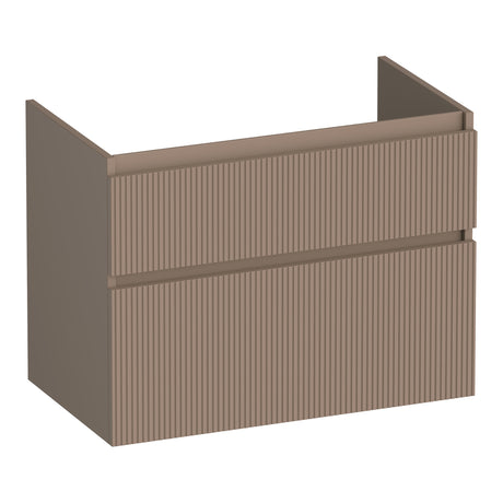 BRAUER Delight Wavy onderkast 80 met 2 softclose lades greeploos en 1 sifon uitsparing mat mokka OK-DLW80MM