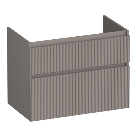 BRAUER Delight Wavy onderkast 80 met 2 softclose lades greeploos en 1 sifon uitsparing mat taupe OK-DLW80MT